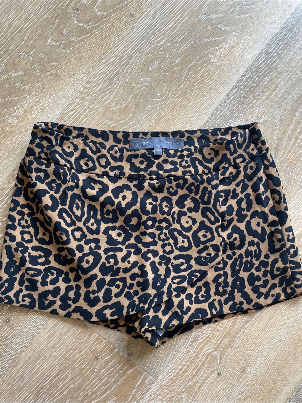 GUESS Leopard Print Tan & Black Women's Skort Shorts